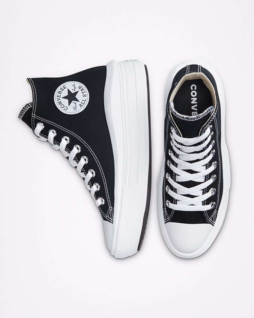 Pantofi Platforma Dama Converse Chuck Taylor All Star Move Inalti Negrii Bej Albi | RO EPSXJ890